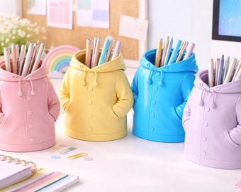 Raincoat Pen Holder STL – Hoodie Style Desk Organizer (Digital Download)