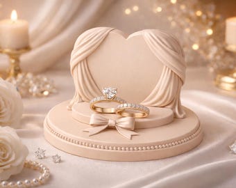 Heart Ring Display Stand STL – Wedding Romance Decor (Digital Download)