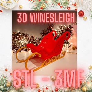 3D Winesleigh Christmas Centerpiece Wine Holder - 3D Christmas STL - 3MF