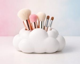 Kawaii Wolke Makeup Pinsel Halter STL - 3D Print Schreibtisch Organizer (Digitaler Download)