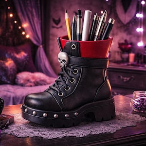 Make-upborstelhouder gothic gevechtslaars STL - digitale download