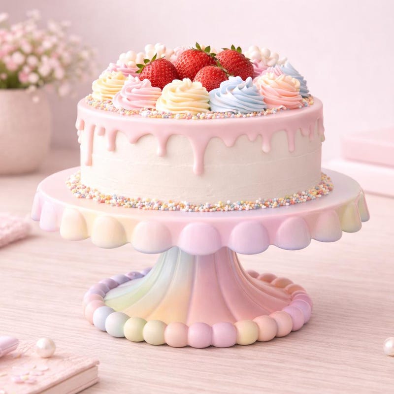 Round Riser Stl Pastel Cake Stand - Etsy