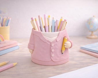 Pojemnik na długopisy w marynarce nauczycielskiej STL – organizer na biurko do druku 3D (plik cyfrowy)