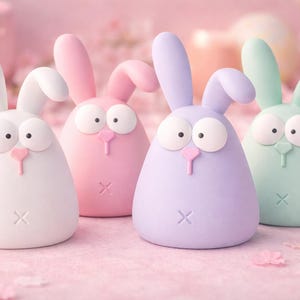 Kawaii Bunny Figurine STL | Funny Easter Decor (3D Printable)