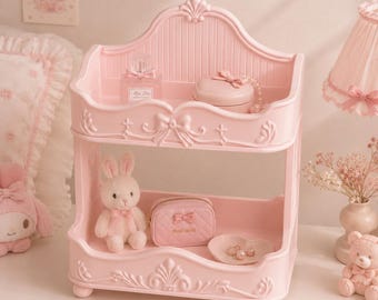 Vanity Shelf STL | Coquette Organizer Display Stand | Elegant Makeup & Desk Storage