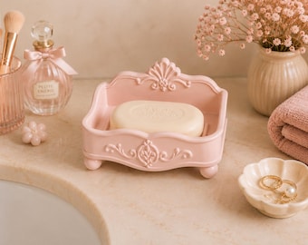Vintage Soap Holder STL | Art Nouveau Soap Dish 3D Print File | Elegant Bathroom Decor | Rococo Soap Tray STL
