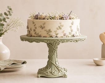 Supporto per torta Foresta Incantata STL / Piedistallo per dessert Bosco / Espositore per torta Giardino delle Fate / Decorazione magica per feste / File STL stampabile in 3D