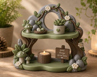 Półka ekspozycyjna „Fantastyczny las” (STL) | Plik do druku 3D „Fairy Woodland Mushroom” (pobranie cyfrowe)