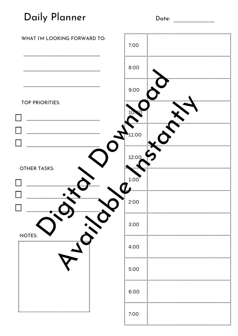 Digital Daily Planner, Goodnotes Planner, iPad 365 Day Planner, Daily