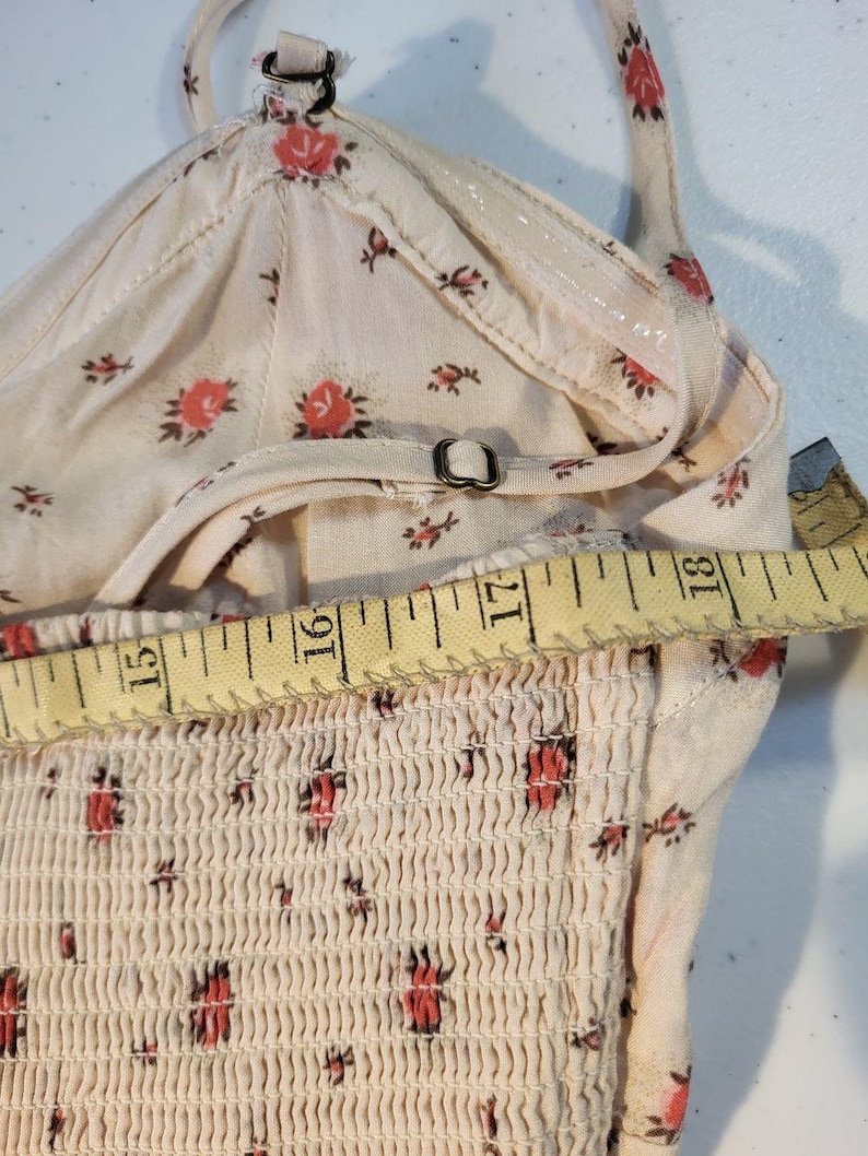 Free People Boho Cottagecore weites Bein Neckholder Pullover Strampler Floral XS Bild 6