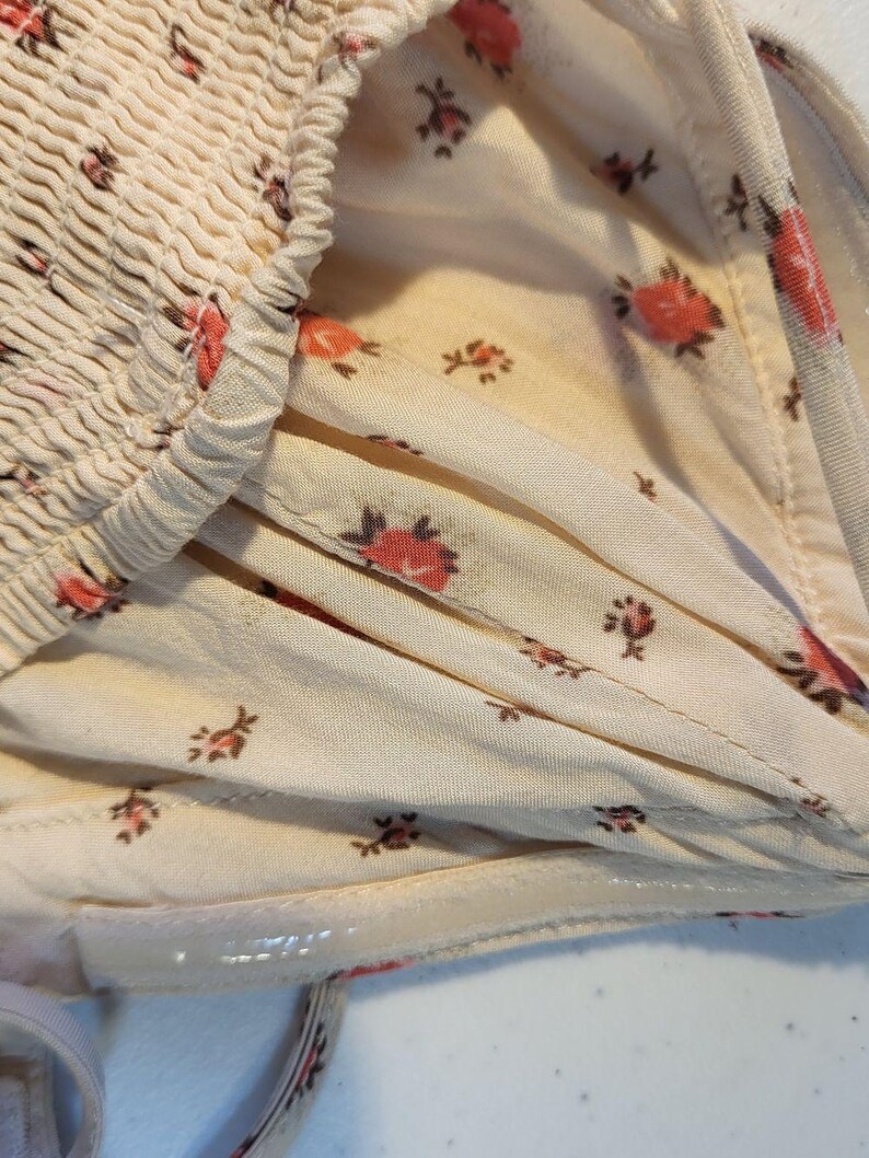 Free People Boho Cottagecore weites Bein Neckholder Pullover Strampler Floral XS Bild 9
