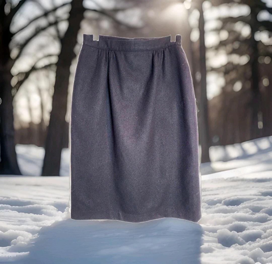 Jupe Banana Republic Laine Avec Poches Cuir - Taille 8P, Noire, Occasion Très Bon état