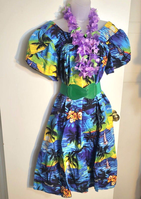 Mrs Roper Muumuu Graphic Print Hawaiian Tropical Luau Cruise Beach Party Dress L
