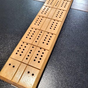 Vintage 60s US Made Wooden Scoring Game Board Milton Bradley Cribbage MCM Decor