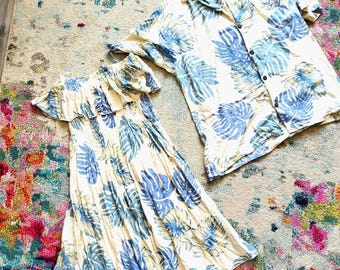 Conjunto a juego para parejas para luna de miel, vestido y camisa estilo batik hawaiano para crucero, talla M