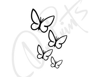 Butterfly Car Decal Set, Vinyl Decal Stickers