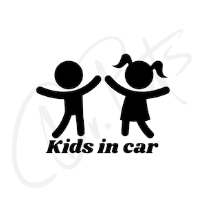Adesivo per bambini in auto Adesivo per auto per bambini Adesivo per bambini Decalcomania per bambini Bambini in auto con testo personalizzato