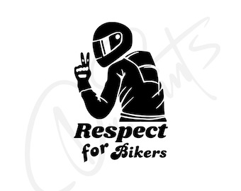 Respect for Bikers Vinyl Car Decal - Peace Sticker