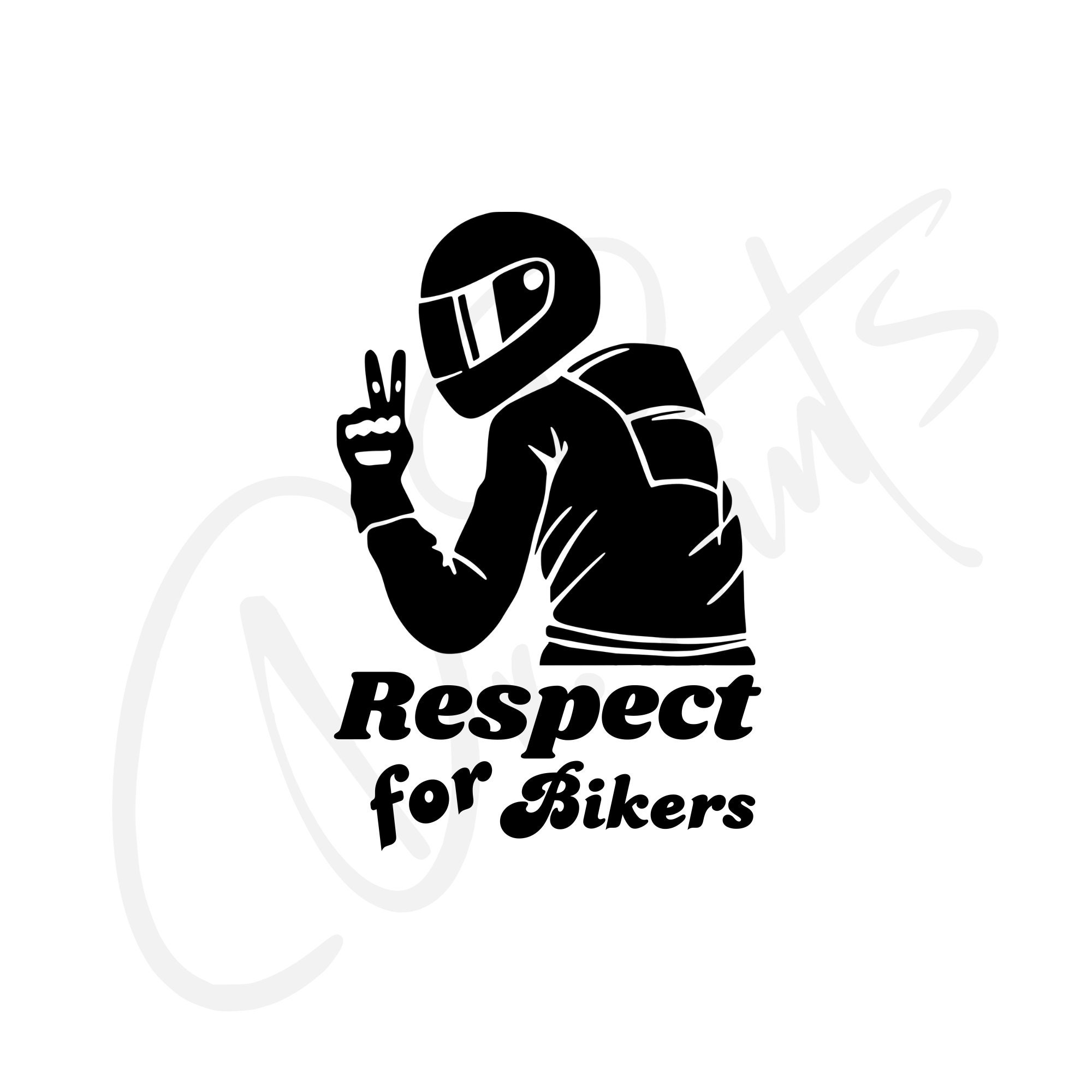 Set 3 Adesivi Divertenti Per Auto E Moto – "Respect For Bikers" – Animazione Per Vetri E Superfici – Design Unico E Colorato