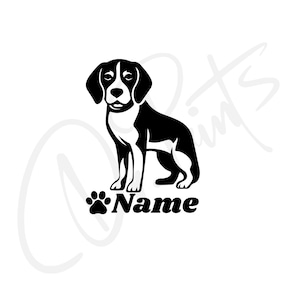 Beagle Autoaufkleber Beagle Aufkleber Beagle im Auto Beagle Hund im Auto Beagle benutzerdefinierte Name Aufkleber Beagle Aufkleber
