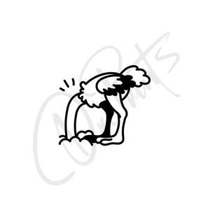 Lustig Strauß Auto Aufkleber Kopf in Sand Vinyl Aufkleber Cartoon Tier Humor für Stoßstange, Fenster, oder Laptop Verstecken Aufkleber