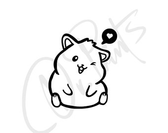 Hamster sticker Hamster sticker Hamster autosticker Hamster autosticker Leuke hamster sticker Leuke hamster sticker