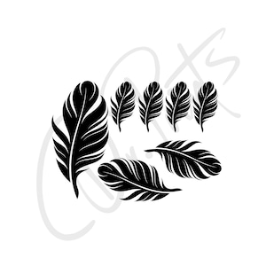 Feather Car Decal Feathers Car Decals Feather Sticker Feathers Set of 7 Decal For Glossy Surface