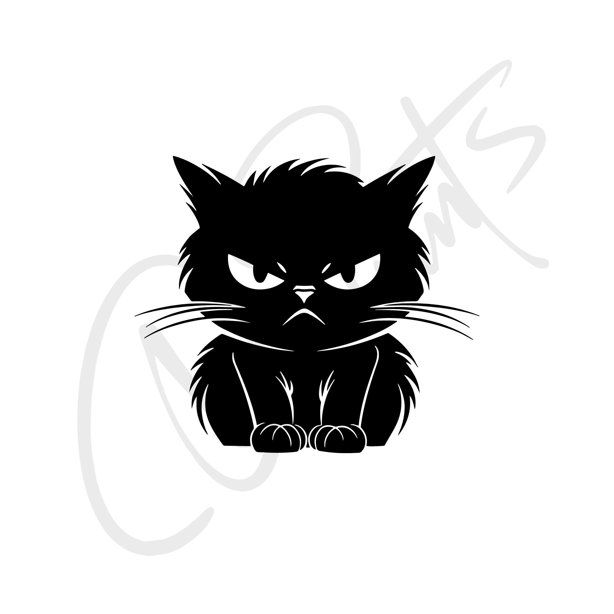 Angry Car Decal Cat Car Sticker Cat Car Decal Angry Cat in Car Fluffy Cat Sticker Mad Cat Cute Little Cat Sticker Black Cat