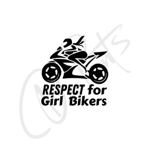 Girl Biker Decal Respect For Girl Bikers Decal Respect For Bikers Car Sticker Motorcyclist Girl Decal