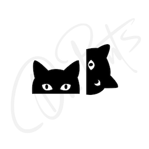 Hiding Cat Decal Cat look Set of 2 Cat Look Sticker Cat Sticker Cat Car Sticker Cat Car Decal Cute Cat Sticker Peeking Cat decal