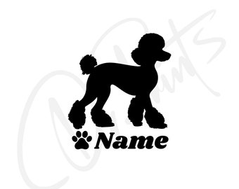 Poodle Car Sticker Poodle in car Sticker Poodle Decal Cute Poodle with name Car Sticker Poodle Waterproof Sticker
