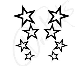 Stars set Decal Stars Set Car Stickers Bike decal bike sticker Stars for Bike Stars For Car