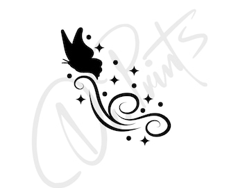 Butterfly Car Decal Set of 2, Sparkling Vinyl Sticker