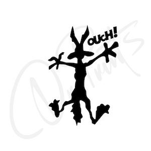 Splash Car Sticker Ouch Car Sticker Ouch Car Decal Splash Coyote Sticker Funny Car Sticker