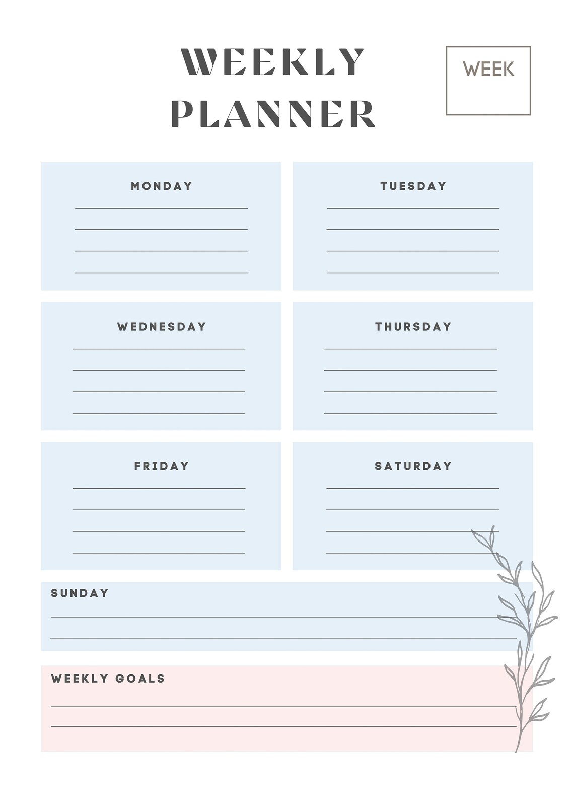 Printable Daily, Weekly, Monthly Goal Planner Sheet, Digital Download ...