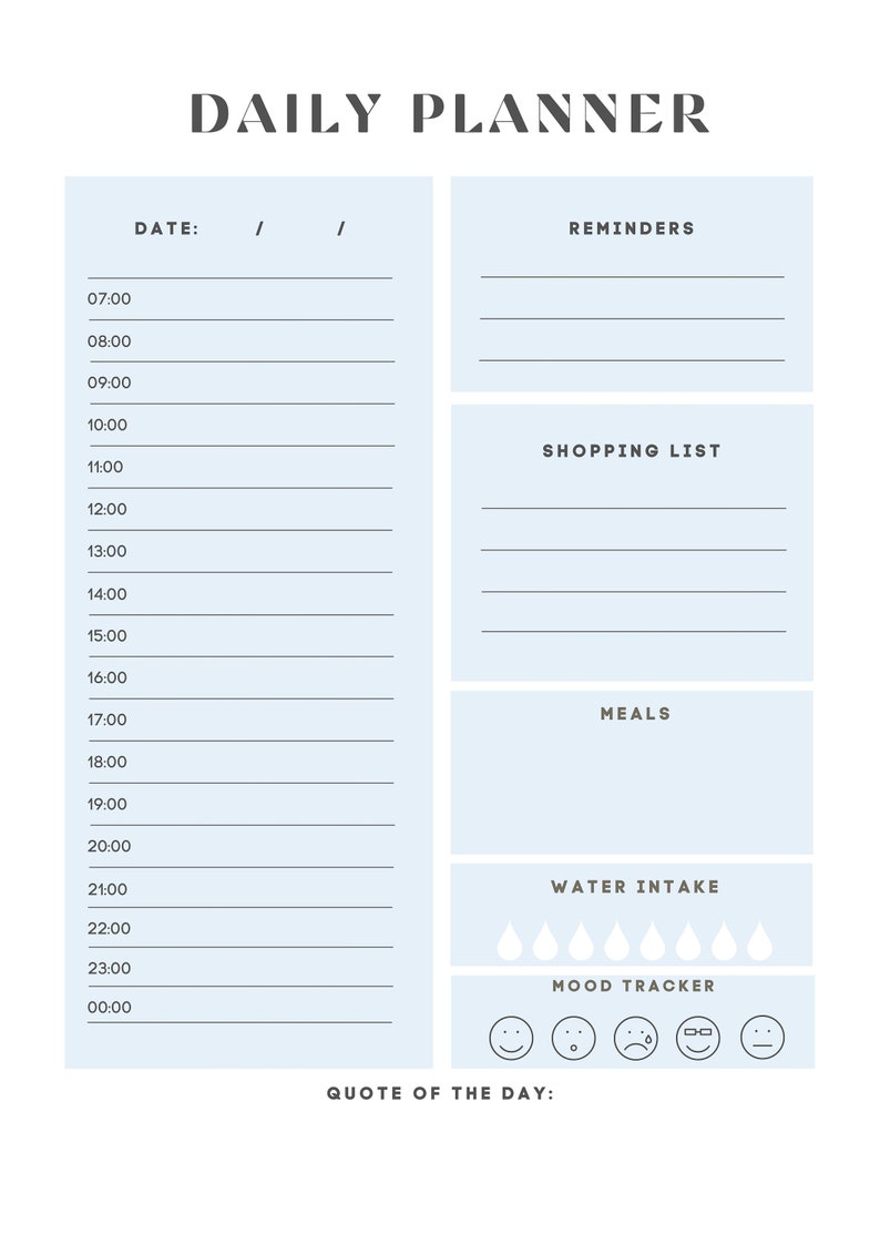 Printable Daily, Weekly, Monthly Goal Planner Sheet, Digital Download ...