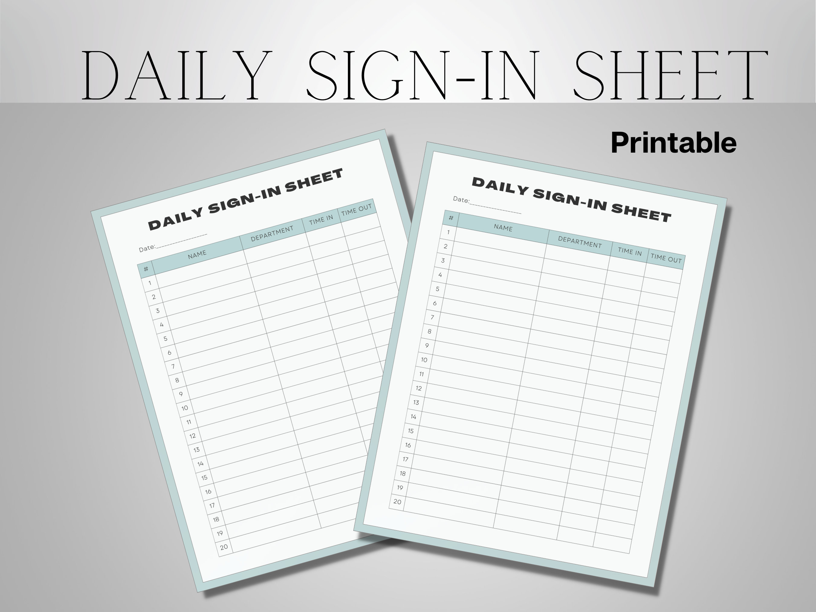 Printable Sign in Sheet, Instant Download, Welcome Sign in Sheet ...
