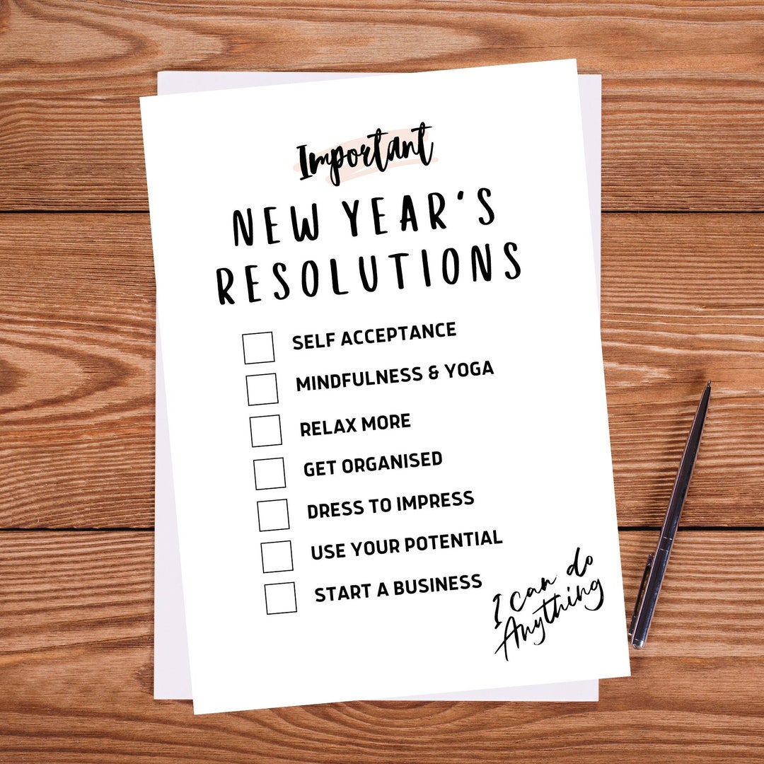Printable New Year Resolutions A4 Printable Goal Planner Digital