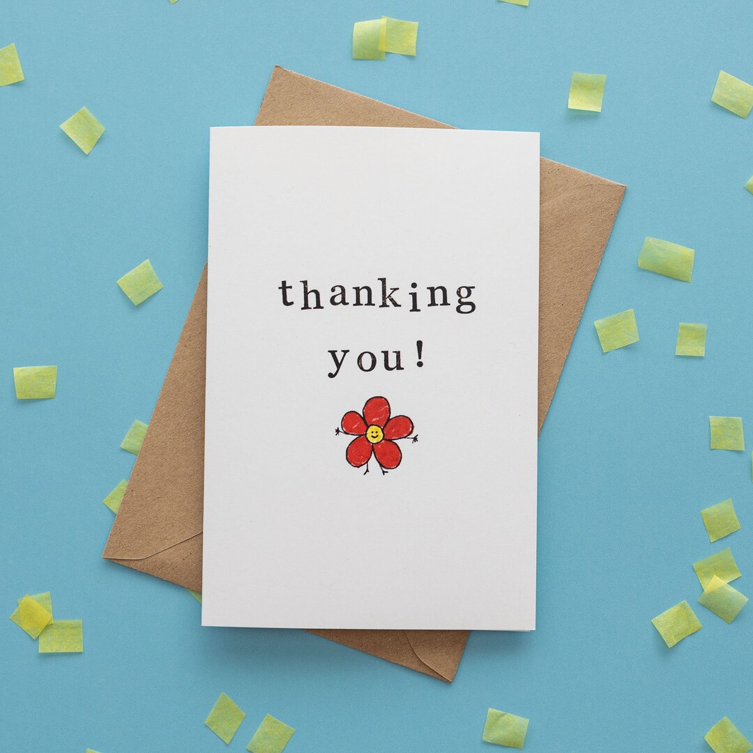 Cute Flower Doodle Thank You Card Funny Irish Card Irish Greeting Card