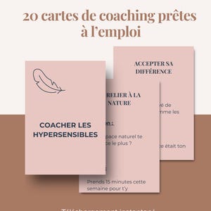 Cartes de Coaching – Hypersensibilité | 20 cartes + guide PDF | Outil de coach,développement personnel | À imprimer ou digital | En français
