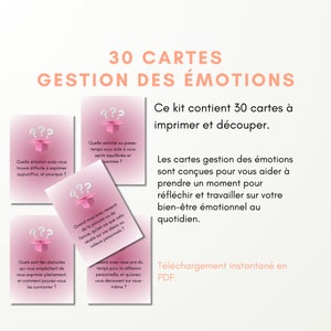 Carte Gestion des émotions en français à imprimer, Gestion des émotions, Santé mentale Bien être Pensée Positive Mantra PDF français