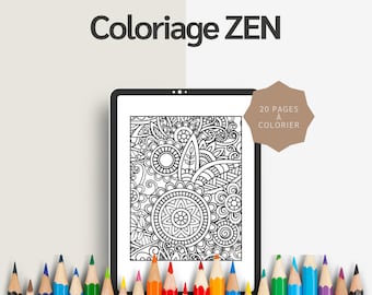 Livre de coloriage | Coloriage zen | PDF | Téléchargement immédiat | Livre de coloriage imprimable