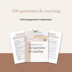 160 questions de coaching en français Guide pour coach Boîte à outil de coaching en français PDF instantané Outil de coaching image 5