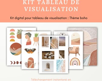 Kit tableau de visualisation en français | Téléchargement instantané PDF | Affirmations positives à imprimer | Fichier numérique PDF