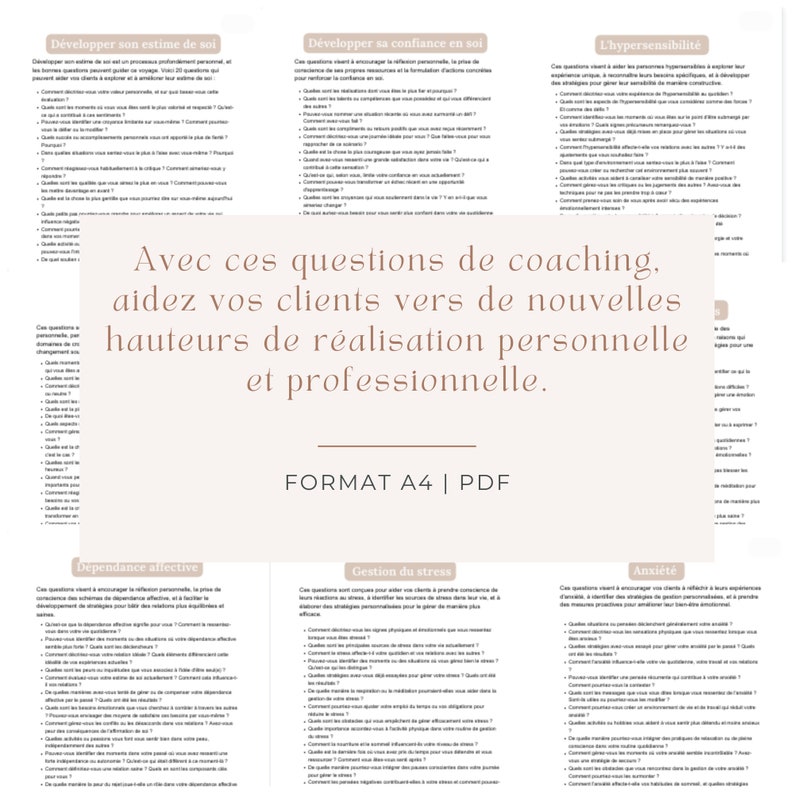 160 questions de coaching en français Guide pour coach Boîte à outil de coaching en français PDF instantané Outil de coaching image 2