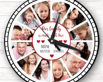 Family Made With Love Photo Gift Custom Gift Personalised Clock