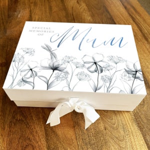 Mum Memories Floral Memorial Caixa de lembrança de lembrança de memória personalizada