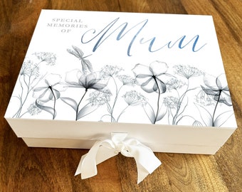 Mum Memories Floral Memorial Personalised Memory Rememberence Keepsake Box