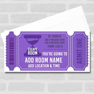 Du gehst zu einem Escape Room Geschenk Personalisierte Überraschungskarte Gutschein - Coupon, Surprise Reveal, Voucher, Ticket, Card