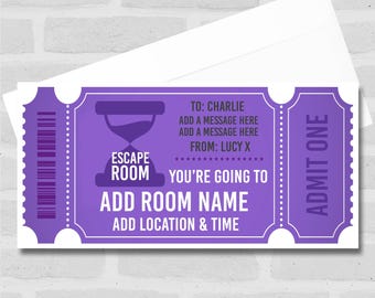 Je gaat naar een escape room-cadeau Gepersonaliseerd verrassingskaartje Cadeaubon-coupon, verrassingsonthulling, waardebon, ticket, kaart
